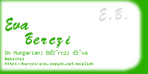 eva berczi business card